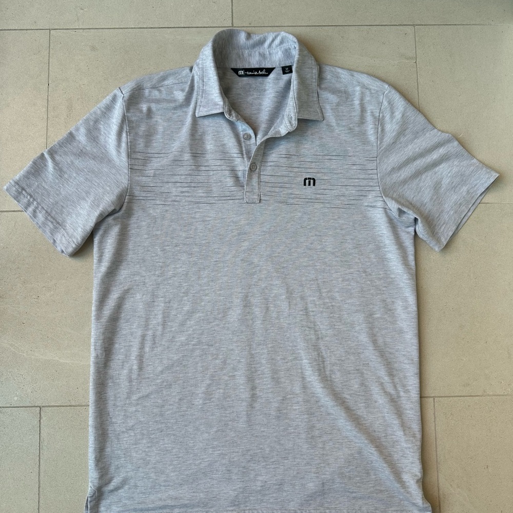 Mens Travis Mathew Size Medium Gray Polo Shirt